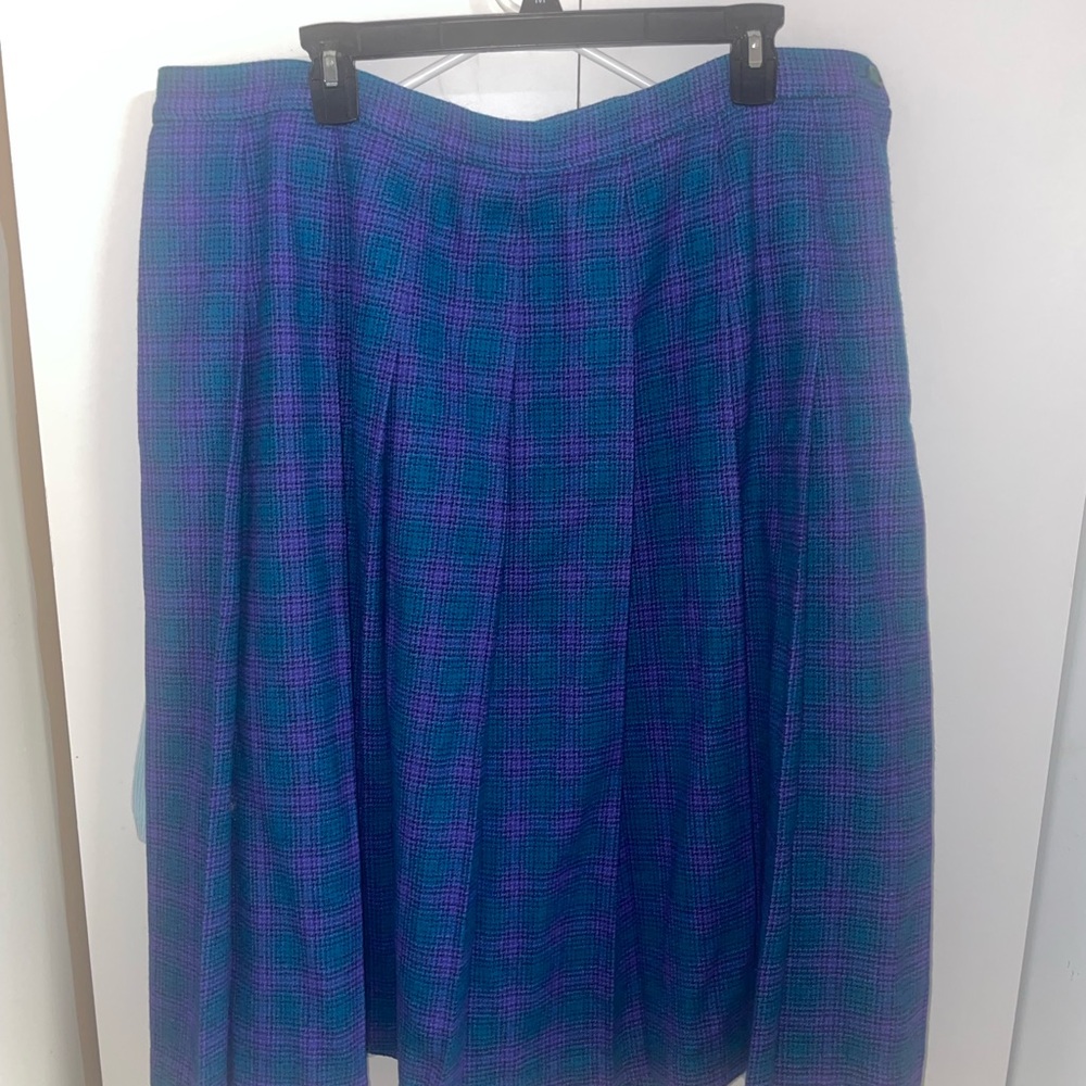 VINTAGE Pendleton Pleated Wool A-Line Skirt